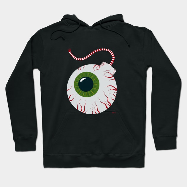 Eyeball bomb green Hoodie by KBILU_Art